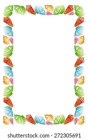 Vector frame with different colored shells