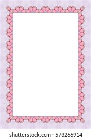 Vector frame for diploma or certificate. Template. Vector illustration.