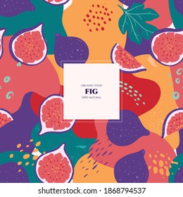 Vector frame with doodle figs and abstract elements. Hand drawn illustrations.