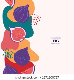 Vector frame with doodle figs and abstract elements. Hand drawn illustrations.
