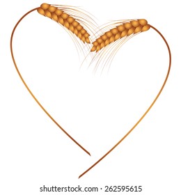 vector frame with the ears as heart