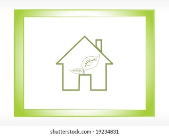 vector frame with ecology house