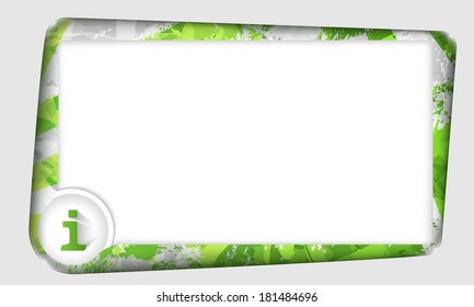 vector frame for entering text with abstract structure and info icon