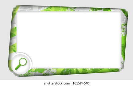 vector frame for entering text with abstract structure and magnifier