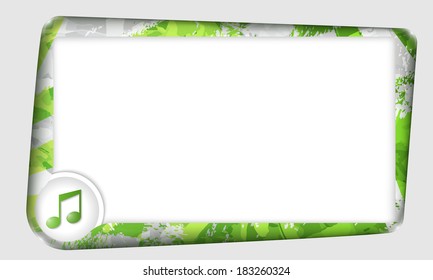 vector frame for entering text with abstract structure and music icon