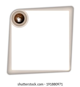 vector frame for entering text with cup of coffee