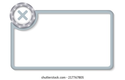 vector frame for entering text with multiplication symbol