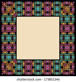Vector frame with ethnic african borders.