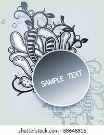 vector frame with fantasy plants