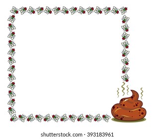 Vector frame with flies and poop pile