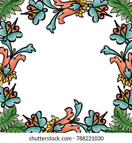 Vector frame with floral ornament
