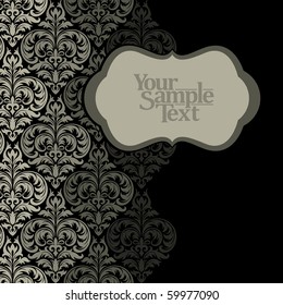 Vector frame and floral pattern