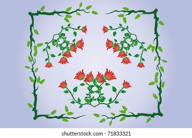 Vector frame with floral pattern