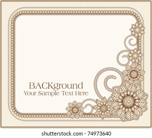 vector frame with floral patterns