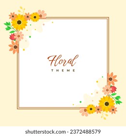 Vector Frame of Flower Theme for Social Media