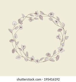 Vector frame with flowers