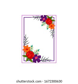 Vector frame Flowers Colors Blank Element Template Isolated