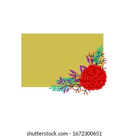 Vector frame Flowers Colors Blank Layout Template Isolated