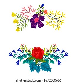 Plantilla de matrimonio en blanco de colores de marco vectorial aislada