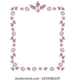 Vektorrahmen von Blumen. Blumendesign Element für Geburtstag, Hochzeit, Valentinstag, Einladung, Marketing, Werbung und Präsentation. Blumengirlande für Ihre Textpräsentation. Etikett der Seifenpackung. 