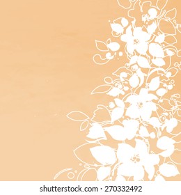 Vector frame with  flowers. Greeting card with flowers, can be used as invitation card for wedding, birthday and other holiday and summer background. Vector illustration.
