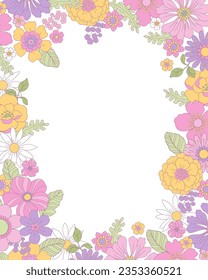Vector frame with flowers illustration