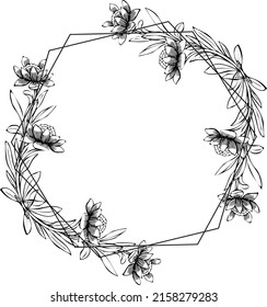 Vector frame with flowers. Invitation card, wedding, poster, banner. Vector elements.