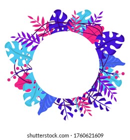 Vector frame of flowers. Isolated botanical illustration for a postcard. Gift certificate for girls and beauty salons. Photo Frame.