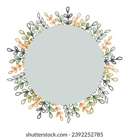 Vector frame of flowers and leaves. Flower frame, rim for postcard, banner. Frame made of plants.