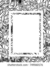 vector frame with flowers on black background