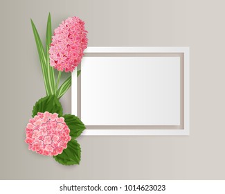 vector frame with flowers for postcard, price tag, flyer