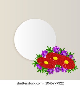 vector frame with flowers for postcard, price tag, flyer