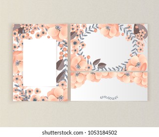 vector frame with flowers for postcard, price tag, flyer
