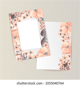vector frame with flowers for postcard, price tag, flyer