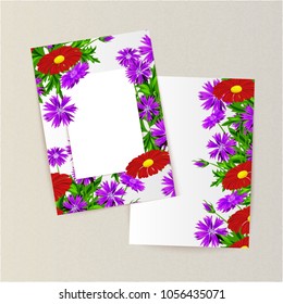 vector frame with flowers for postcard, price tag, flyer