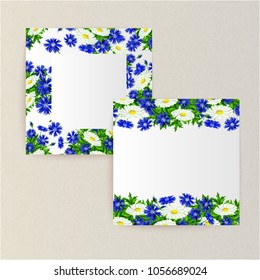 vector frame with flowers for postcard, price tag, flyer