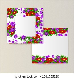 vector frame with flowers for postcard, price tag, flyer