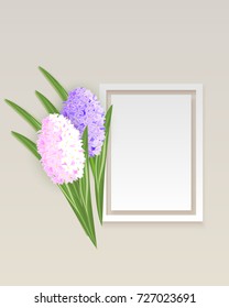 vector, frame with flowers for postcard, price tag, flyer