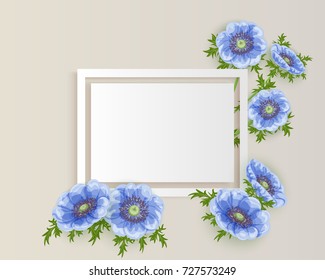 vector, frame with flowers for postcard, price tag, flyer