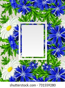 vector, frame with flowers for postcard, price tag, flyer
