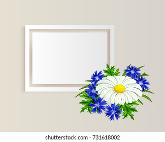 vector, frame with flowers for postcard, price tag, flyer