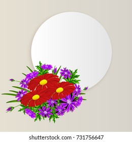 vector frame with flowers for postcard, price tag, flyer