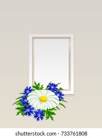 vector frame with flowers for postcard, price tag, flyer