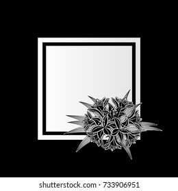 vector frame with flowers for postcard, price tag, flyer