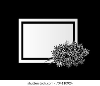 vector frame with flowers for postcard, price tag, flyer