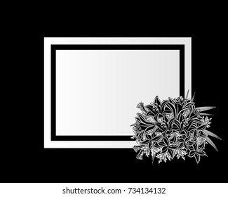 vector frame with flowers for postcard, price tag, flyer
