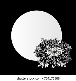 vector frame with flowers for postcard, price tag, flyer