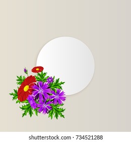 vector, frame with flowers for postcard, price tag, flyer