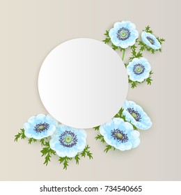 vector frame with flowers for postcard, price tag, flyer