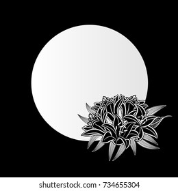vector frame with flowers for postcard, price tag, flyer